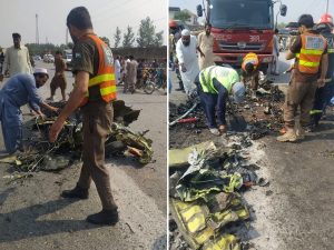 مردان کے قریب پاک فضائیہ کا سپر مشاق تربیتی طیارہ گر کر تباہ، پاک فضائیہ اور بحریہ کے دو افسران شہید
